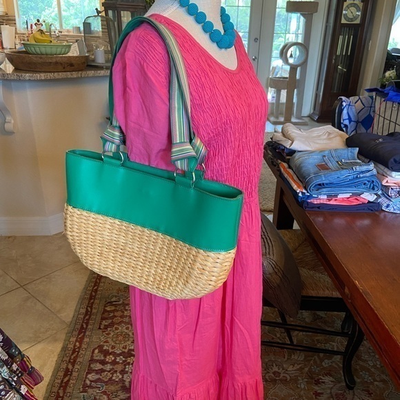 Phases hot pink short sleeve cotton dress L - Picture 4 of 12